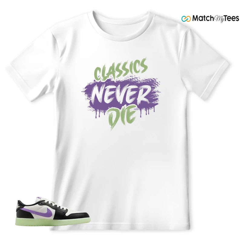 NIKE AIR JORDAN 1 RETRO LOW OG GS BLACK RASPBERRY SNEAKER Matching Tees t-shirt