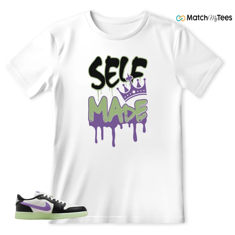NIKE AIR JORDAN 1 RETRO LOW OG GS BLACK RASPBERRY SNEAKER Matching Tees t-shirt