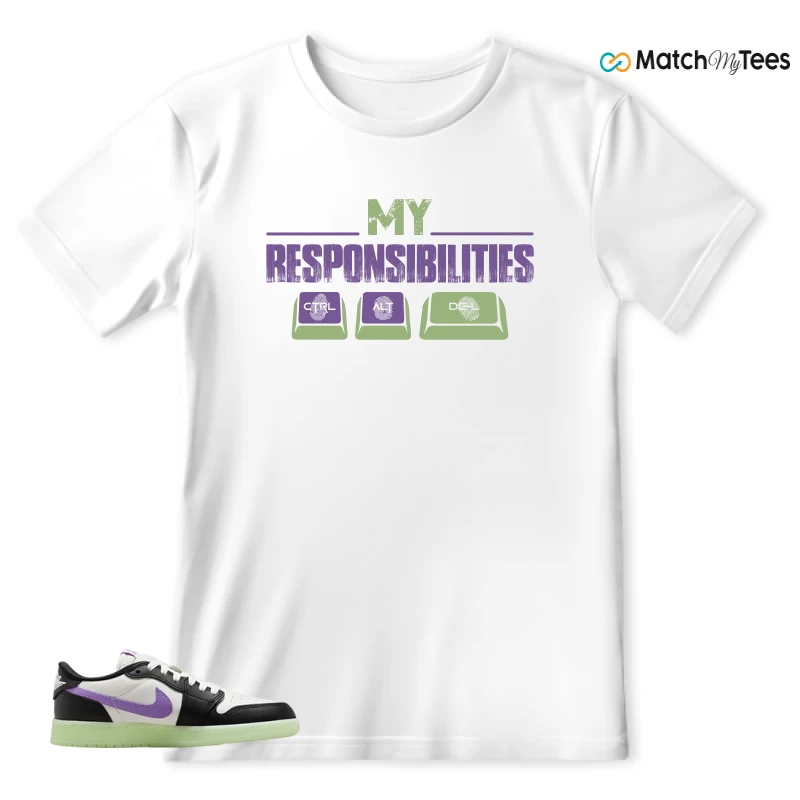 NIKE AIR JORDAN 1 RETRO LOW OG GS BLACK RASPBERRY SNEAKER Matching Tees t-shirt