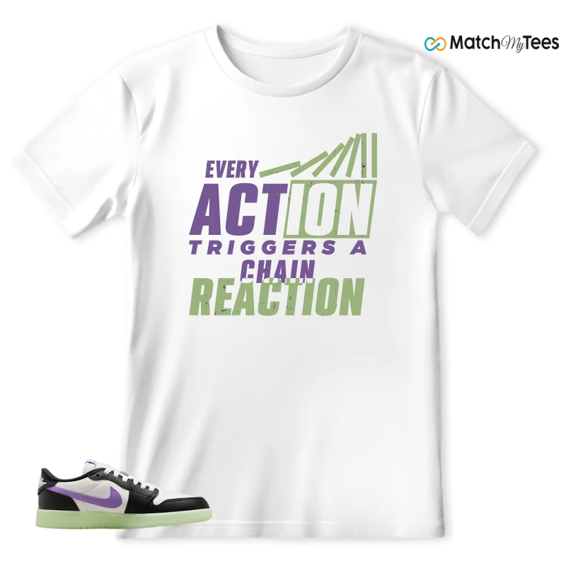 NIKE AIR JORDAN 1 RETRO LOW OG GS BLACK RASPBERRY SNEAKER Matching Tees t-shirt