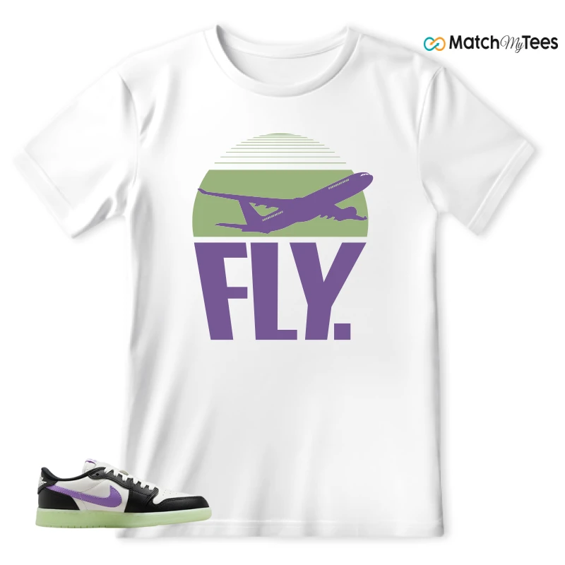 NIKE AIR JORDAN 1 RETRO LOW OG GS BLACK RASPBERRY SNEAKER Matching Tees t-shirt