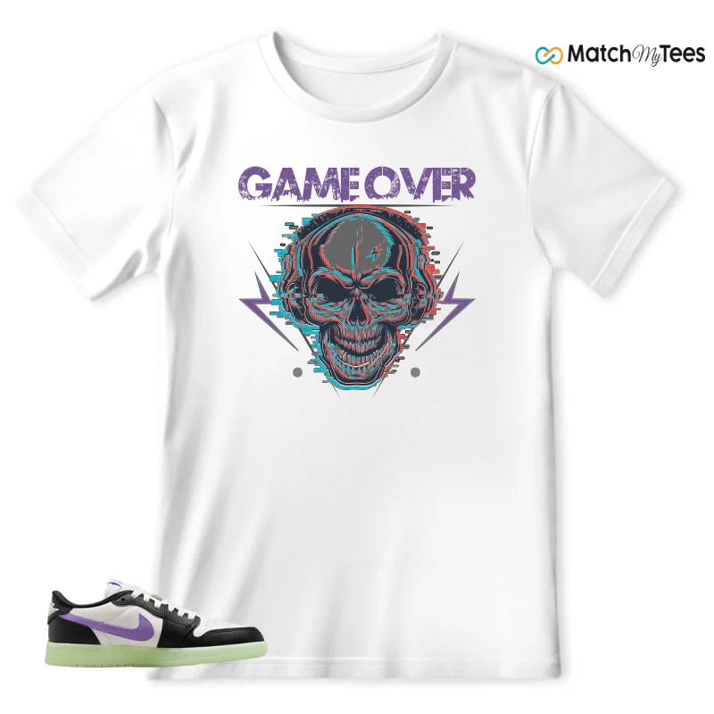 NIKE AIR JORDAN 1 RETRO LOW OG GS BLACK RASPBERRY SNEAKER Matching Tees t-shirt
