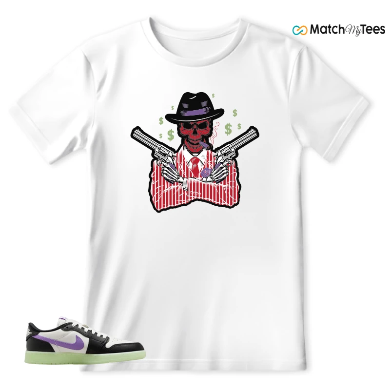 NIKE AIR JORDAN 1 RETRO LOW OG GS BLACK RASPBERRY SNEAKER Matching Tees t-shirt