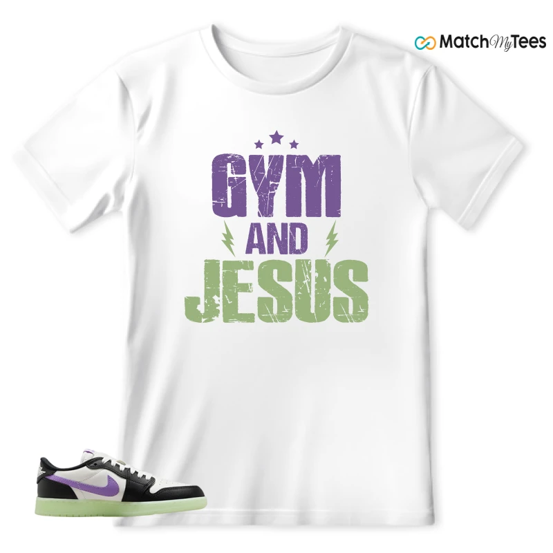 NIKE AIR JORDAN 1 RETRO LOW OG GS BLACK RASPBERRY SNEAKER Matching Tees T-shirt for Men