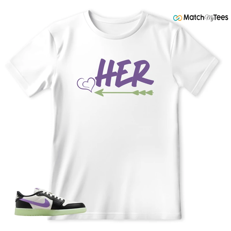 NIKE AIR JORDAN 1 RETRO LOW OG GS BLACK RASPBERRY SNEAKER Matching Tees t-shirt