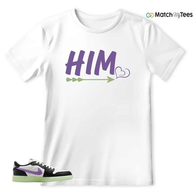 NIKE AIR JORDAN 1 RETRO LOW OG GS BLACK RASPBERRY SNEAKER Matching Tees T-shirt for Men