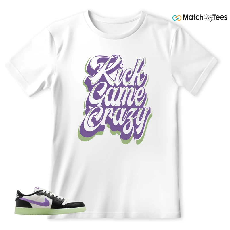 NIKE AIR JORDAN 1 RETRO LOW OG GS BLACK RASPBERRY SNEAKER Matching Tees t-shirt