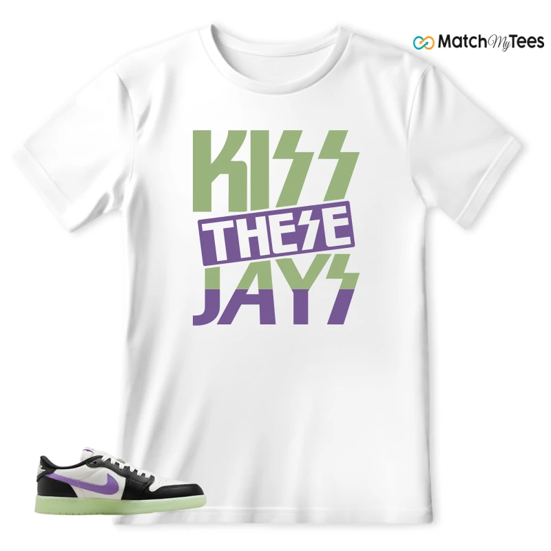 NIKE AIR JORDAN 1 RETRO LOW OG GS BLACK RASPBERRY SNEAKER Matching Tees t-shirt