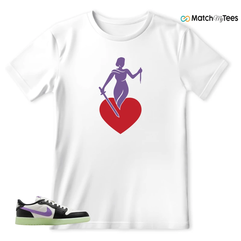 NIKE AIR JORDAN 1 RETRO LOW OG GS BLACK RASPBERRY SNEAKER Matching Tees t-shirt