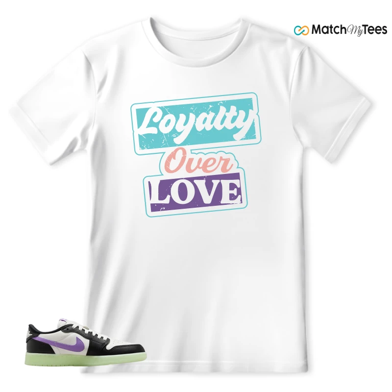 NIKE AIR JORDAN 1 RETRO LOW OG GS BLACK RASPBERRY SNEAKER Matching Tees t-shirt