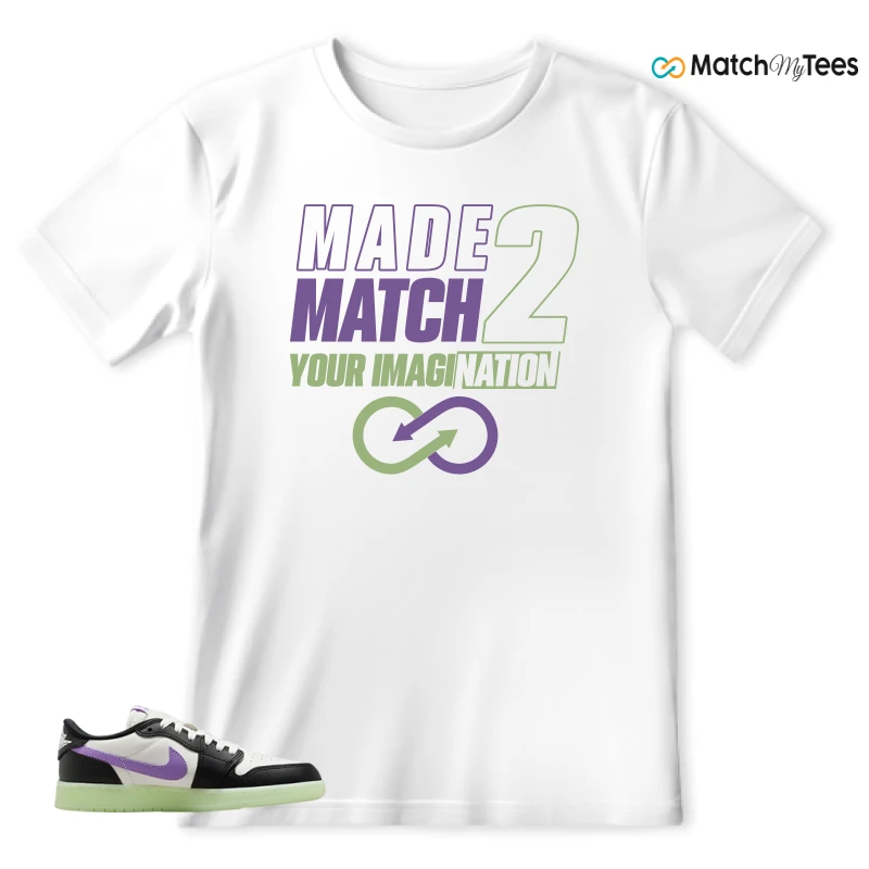 NIKE AIR JORDAN 1 RETRO LOW OG GS BLACK RASPBERRY SNEAKER Matching Tees t-shirt