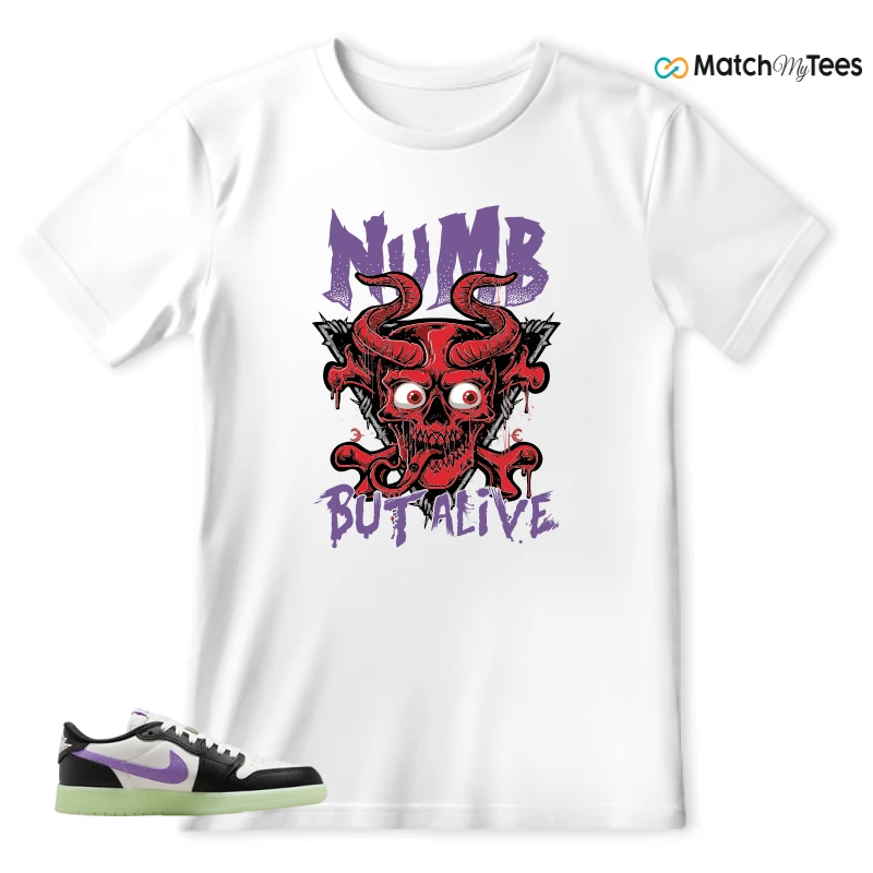 NIKE AIR JORDAN 1 RETRO LOW OG GS BLACK RASPBERRY SNEAKER Matching Tees T-shirt for Men