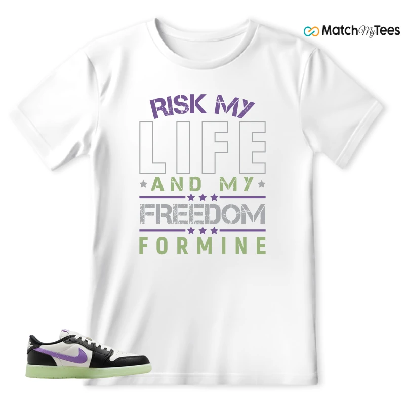 NIKE AIR JORDAN 1 RETRO LOW OG GS BLACK RASPBERRY SNEAKER Matching Tees t-shirt