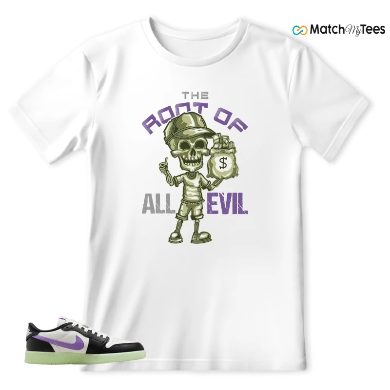 NIKE AIR JORDAN 1 RETRO LOW OG GS BLACK RASPBERRY SNEAKER Matching Tees T-shirt for Men