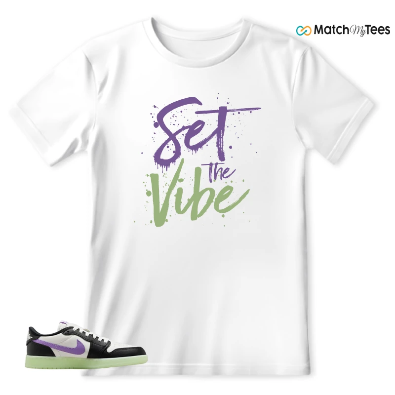 NIKE AIR JORDAN 1 RETRO LOW OG GS BLACK RASPBERRY SNEAKER Matching Tees t-shirt