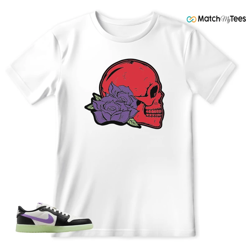 NIKE AIR JORDAN 1 RETRO LOW OG GS BLACK RASPBERRY SNEAKER Matching Tees t-shirt