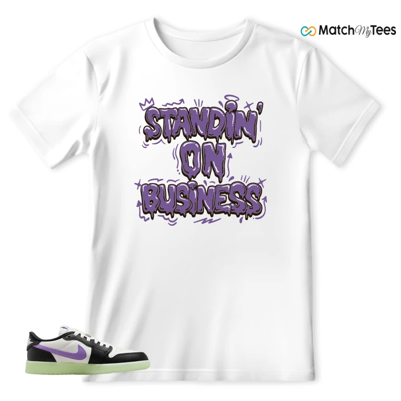 NIKE AIR JORDAN 1 RETRO LOW OG GS BLACK RASPBERRY SNEAKER Matching Tees t-shirt