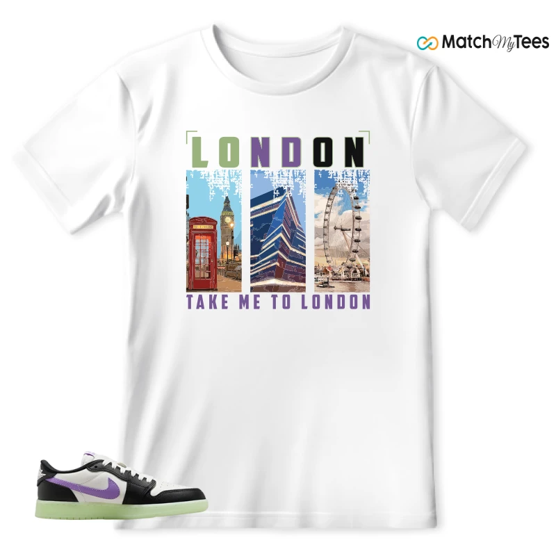 NIKE AIR JORDAN 1 RETRO LOW OG GS BLACK RASPBERRY SNEAKER Matching Tees t-shirt