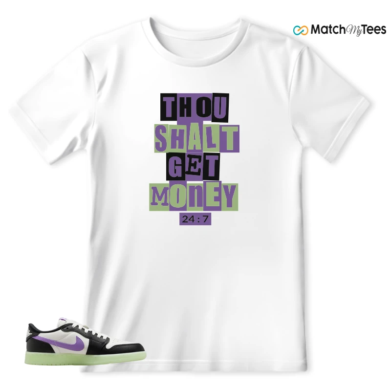 NIKE AIR JORDAN 1 RETRO LOW OG GS BLACK RASPBERRY SNEAKER Matching Tees t-shirt