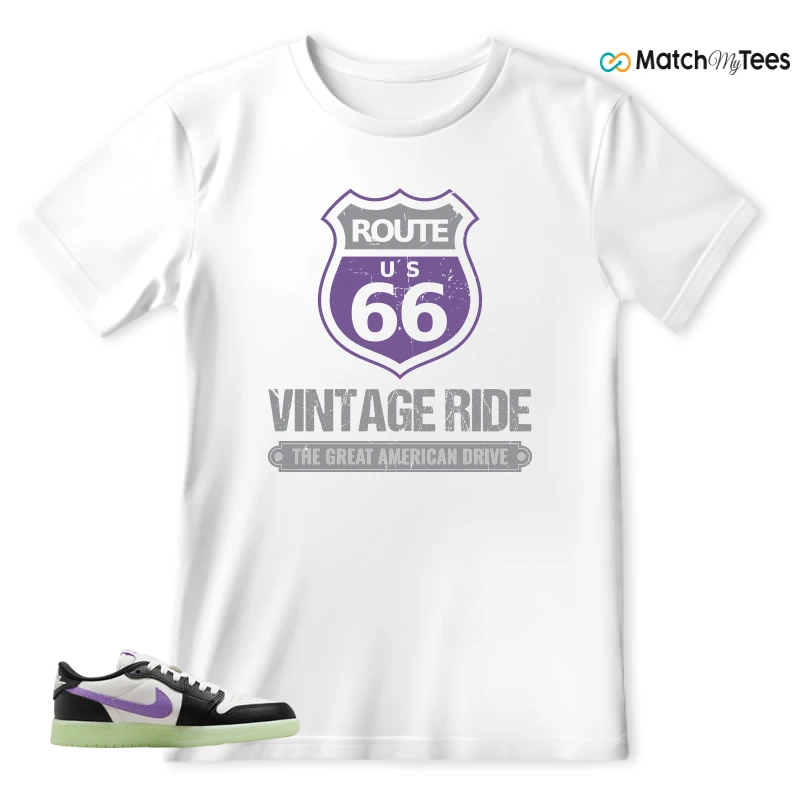 NIKE AIR JORDAN 1 RETRO LOW OG GS BLACK RASPBERRY SNEAKER Matching Tees t-shirt