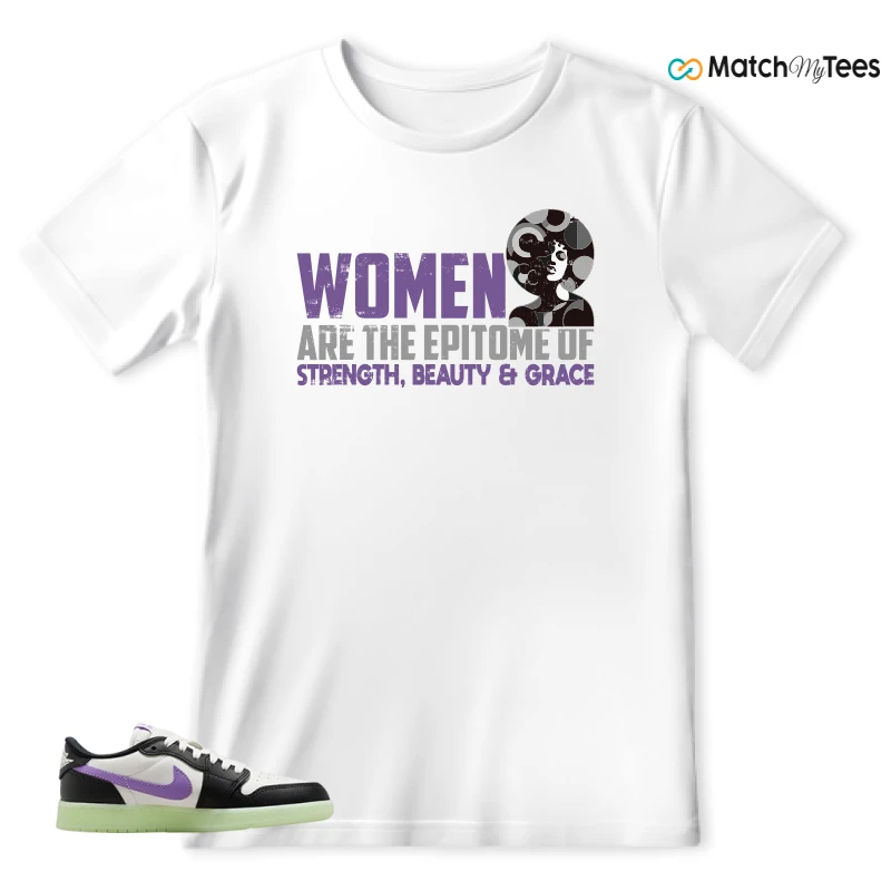 NIKE AIR JORDAN 1 RETRO LOW OG GS BLACK RASPBERRY SNEAKER Matching Tees t-shirt