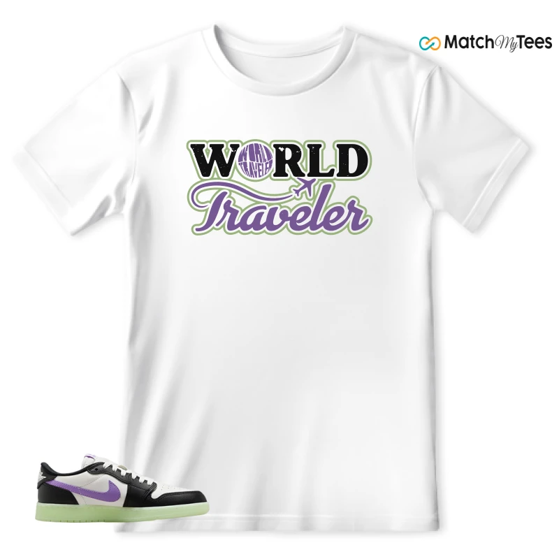 NIKE AIR JORDAN 1 RETRO LOW OG GS BLACK RASPBERRY SNEAKER Matching Tees t-shirt