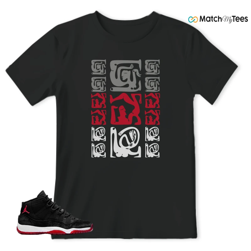 NIKE AIR JORDAN 11 BRED VELVET WMNS SNEAKER Matching Tees t-shirt