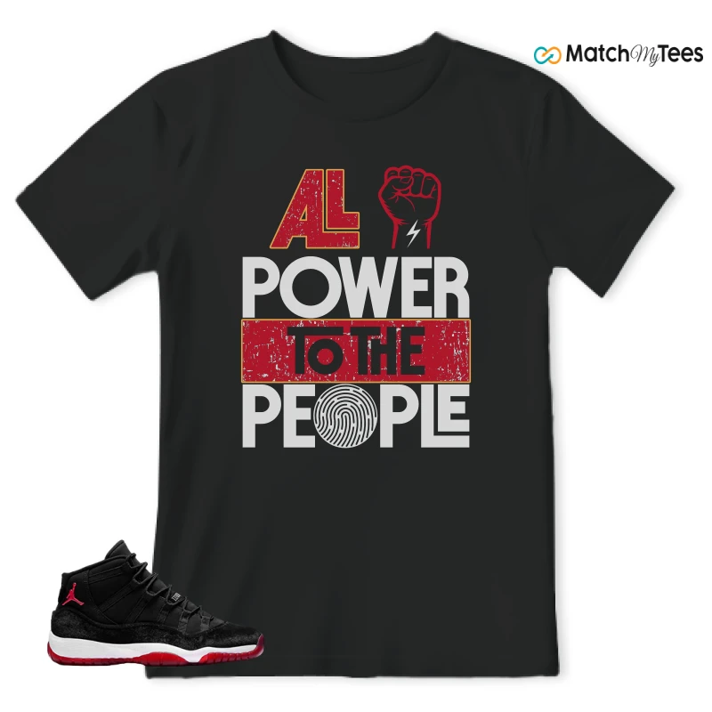 NIKE AIR JORDAN 11 BRED VELVET WMNS SNEAKER Matching Tees t-shirt