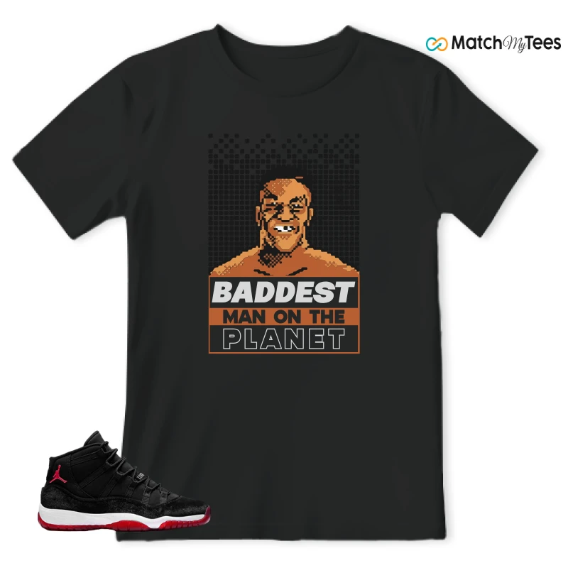 NIKE AIR JORDAN 11 BRED VELVET WMNS SNEAKER Matching Tees T-shirt for Men