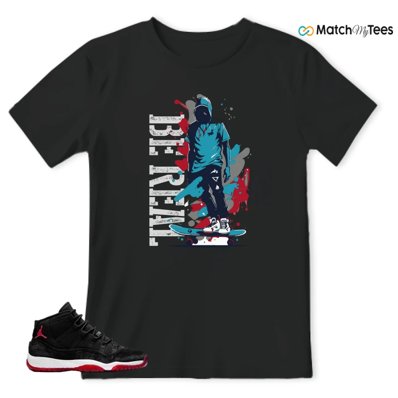 NIKE AIR JORDAN 11 BRED VELVET WMNS SNEAKER Matching Tees t-shirt