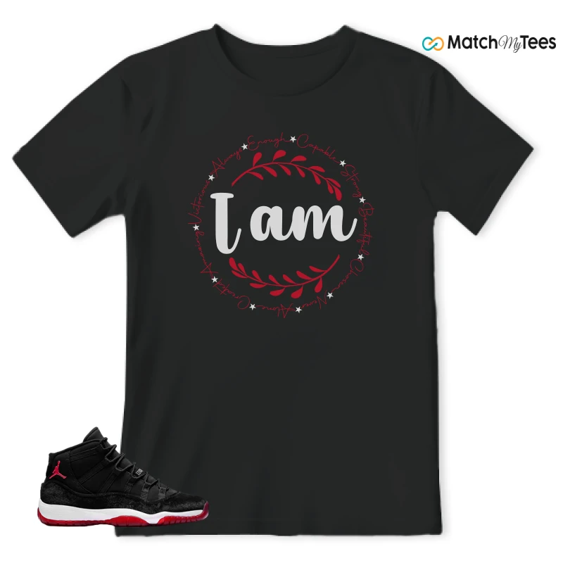 NIKE AIR JORDAN 11 BRED VELVET WMNS SNEAKER Matching Tees t-shirt