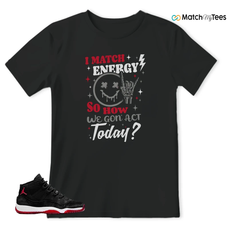 NIKE AIR JORDAN 11 BRED VELVET WMNS SNEAKER Matching Tees t-shirt