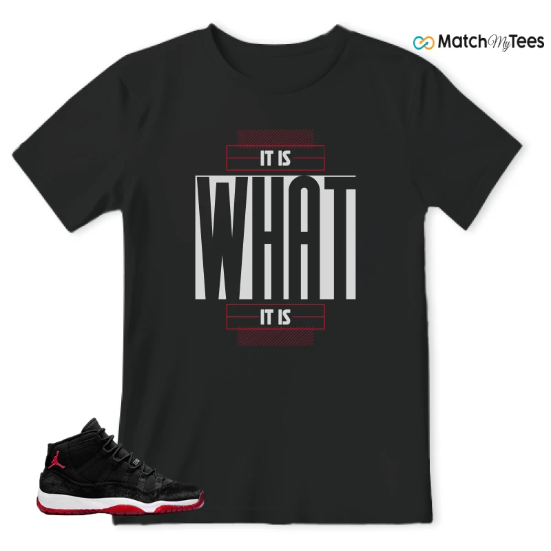 NIKE AIR JORDAN 11 BRED VELVET WMNS SNEAKER Matching Tees t-shirt