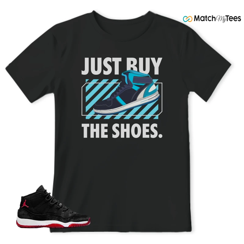 NIKE AIR JORDAN 11 BRED VELVET WMNS SNEAKER Matching Tees t-shirt
