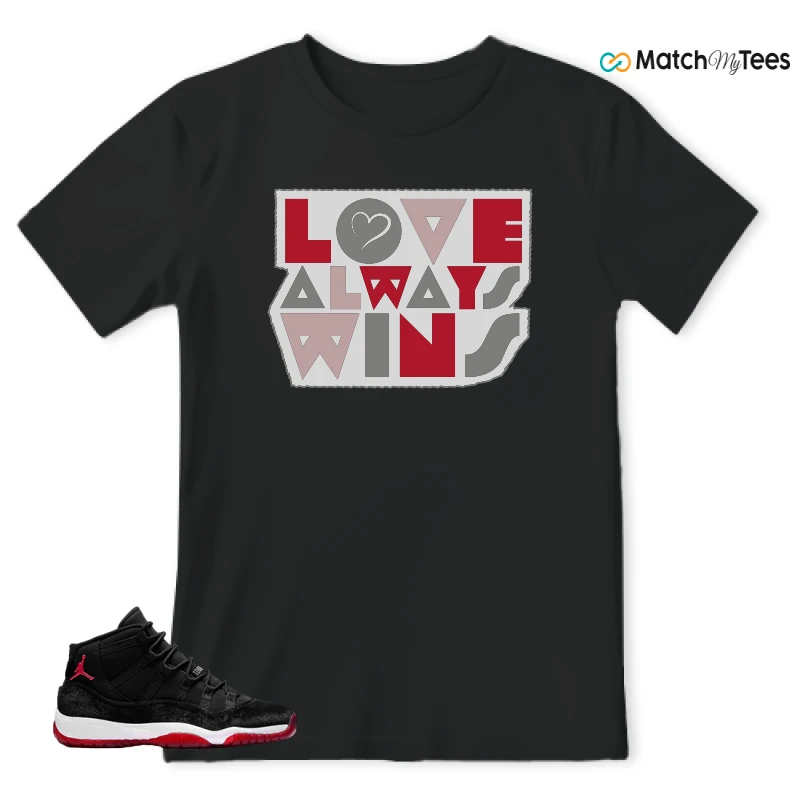 NIKE AIR JORDAN 11 BRED VELVET WMNS SNEAKER Matching Tees t-shirt