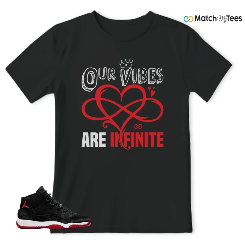 NIKE AIR JORDAN 11 BRED VELVET WMNS SNEAKER Matching Tees t-shirt