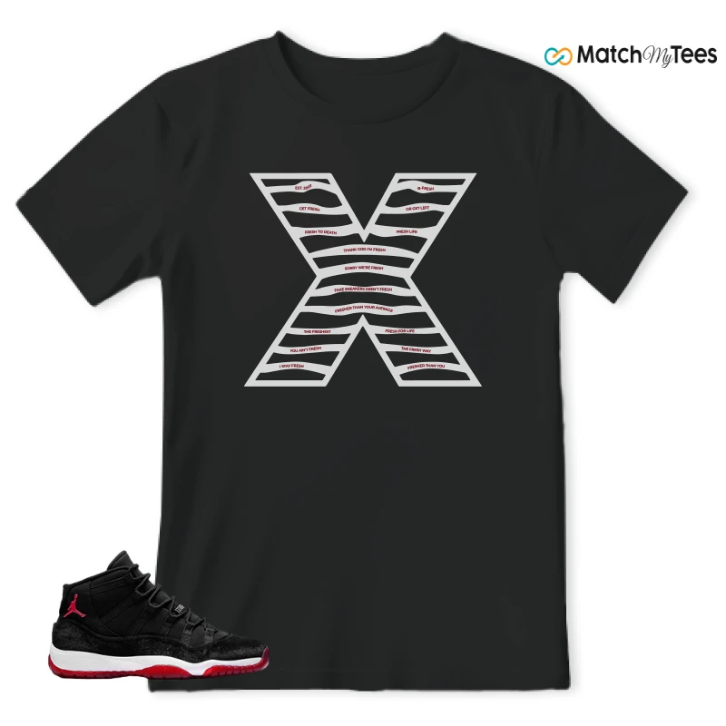 NIKE AIR JORDAN 11 BRED VELVET WMNS SNEAKER Matching Tees t-shirt