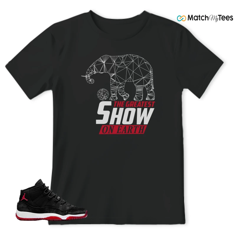 NIKE AIR JORDAN 11 BRED VELVET WMNS SNEAKER Matching Tees t-shirt