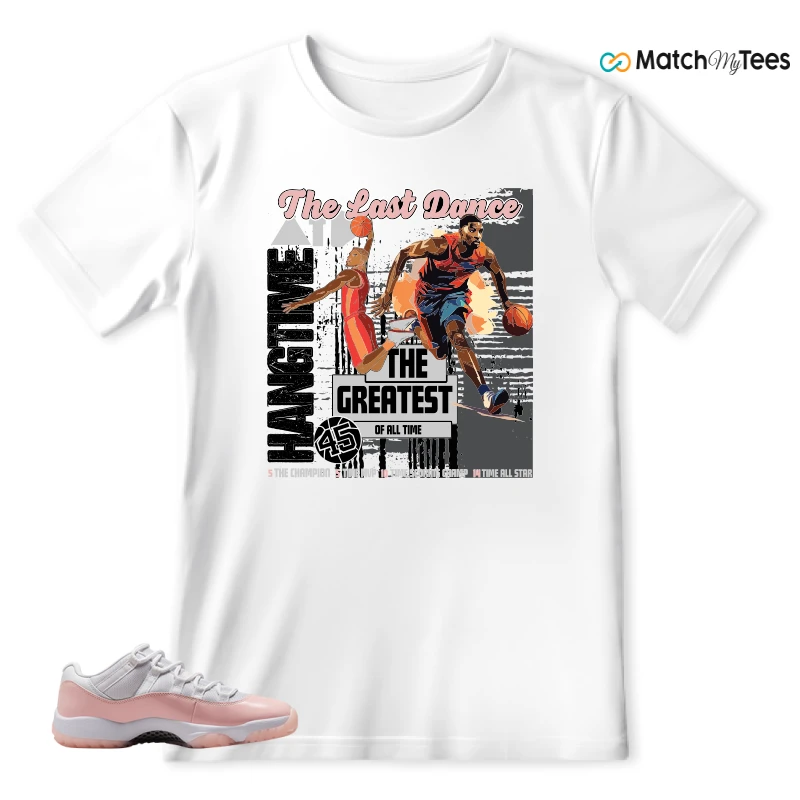 NIKE AIR JORDAN 11 LOW LEGEND PINK WMNS SNEAKER Matching Tees T-shirt for Men
