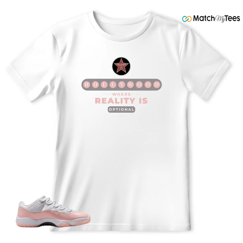 NIKE AIR JORDAN 11 LOW LEGEND PINK WMNS SNEAKER Matching Tees T-shirt for Men
