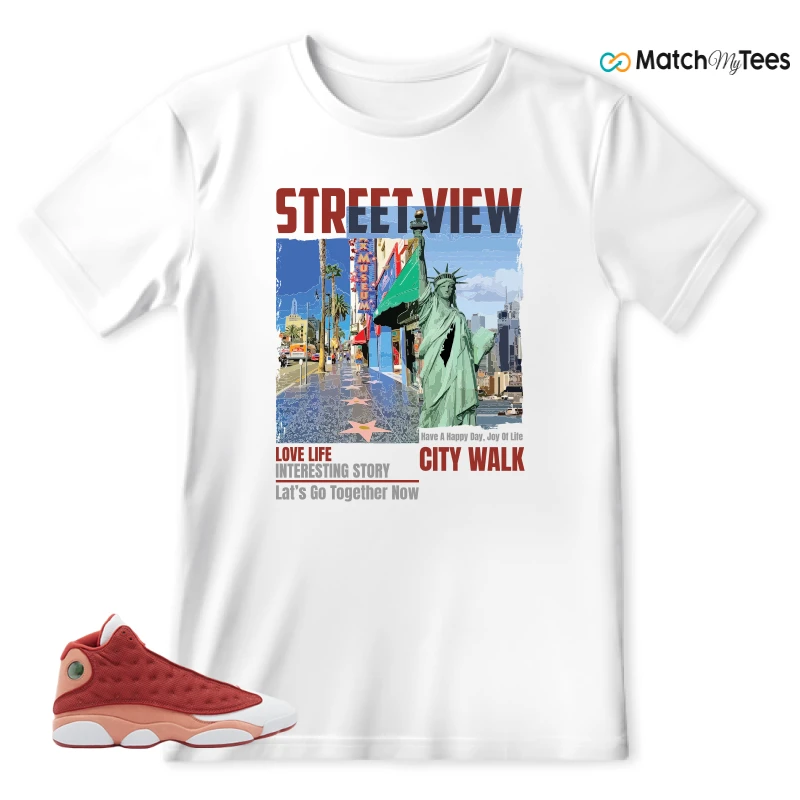 NIKE AIR JORDAN 13 DUNE RED SNEAKER Matching Tees t-shirt