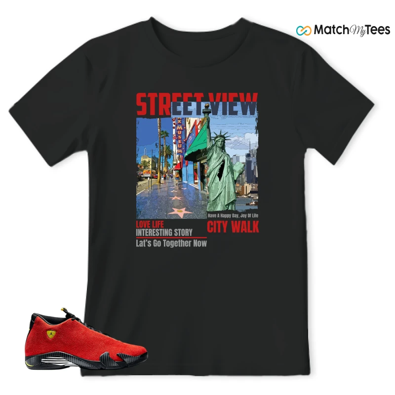 NIKE AIR JORDAN 14 FERRARI SNEAKER Matching Tees t-shirt