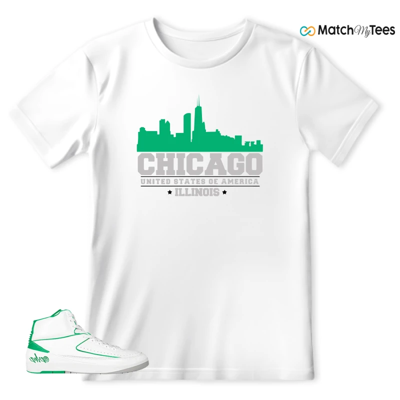 NIKE AIR JORDAN 2 RETRO LUCKY GREEN SNEAKER Matching Tees t-shirt