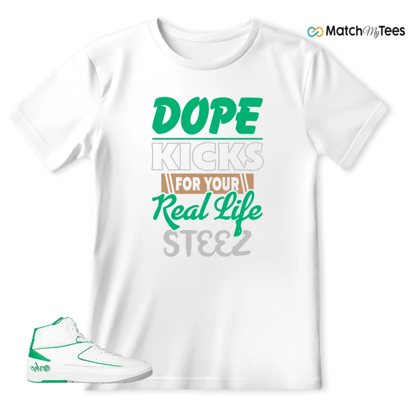 NIKE AIR JORDAN 2 RETRO LUCKY GREEN SNEAKER Matching Tees t-shirt