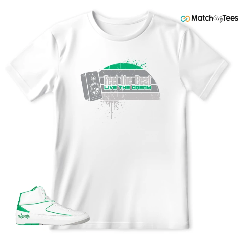 NIKE AIR JORDAN 2 RETRO LUCKY GREEN SNEAKER Matching Tees t-shirt