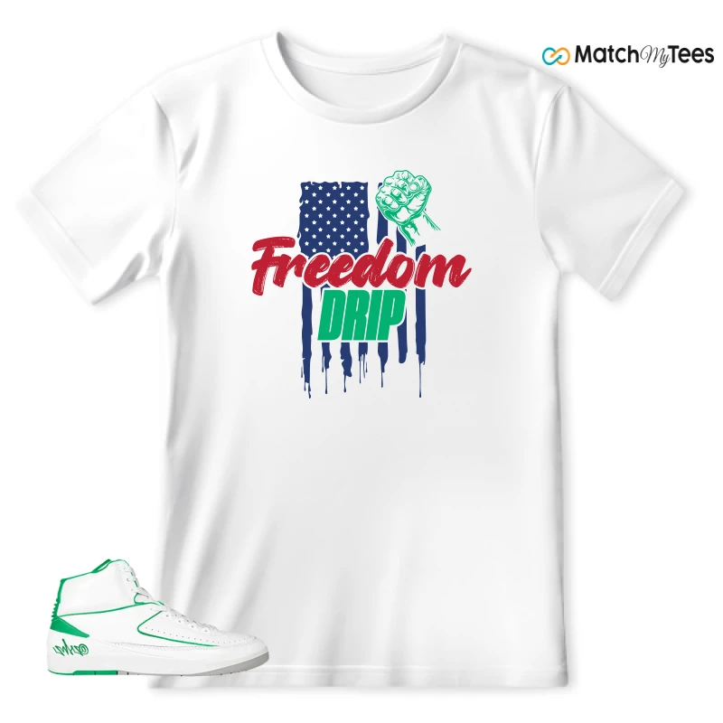 NIKE AIR JORDAN 2 RETRO LUCKY GREEN SNEAKER Matching Tees t-shirt
