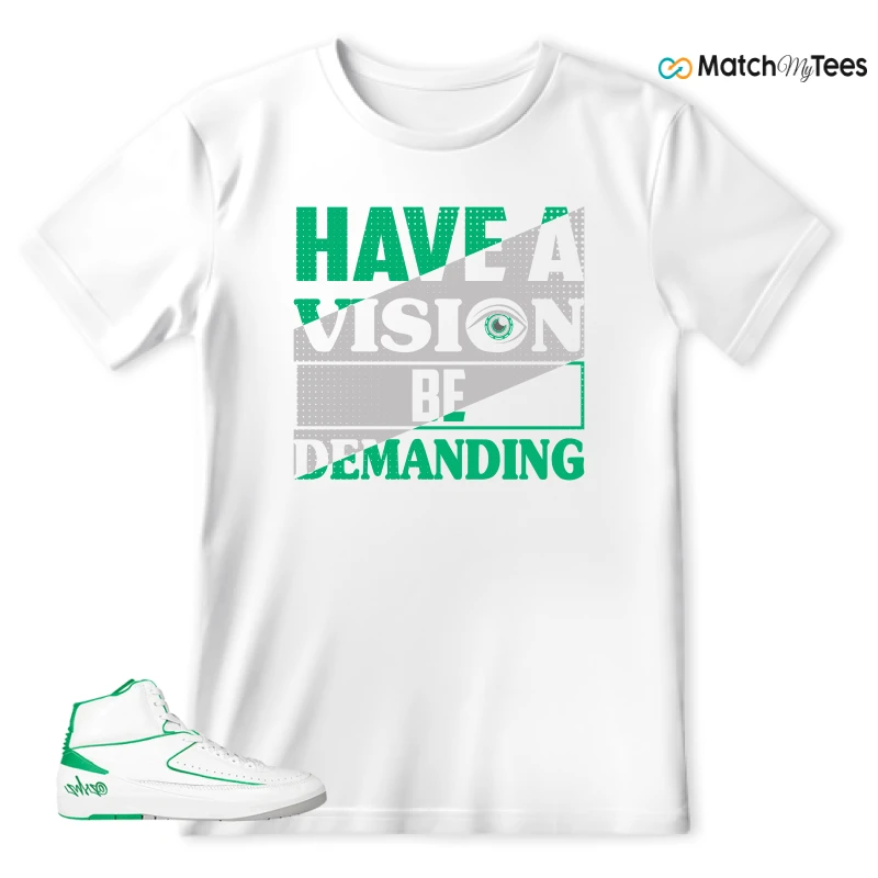 NIKE AIR JORDAN 2 RETRO LUCKY GREEN SNEAKER Matching Tees t-shirt