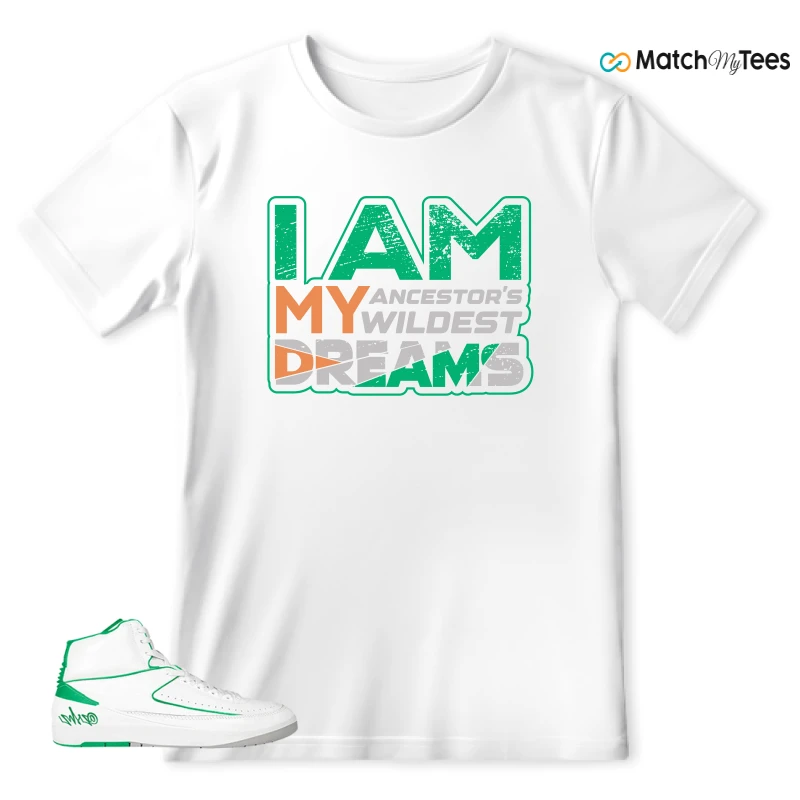 NIKE AIR JORDAN 2 RETRO LUCKY GREEN SNEAKER Matching Tees t-shirt