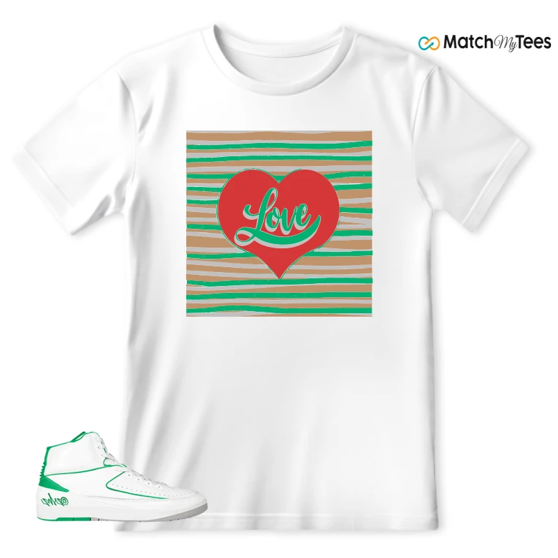 NIKE AIR JORDAN 2 RETRO LUCKY GREEN SNEAKER Matching Tees t-shirt