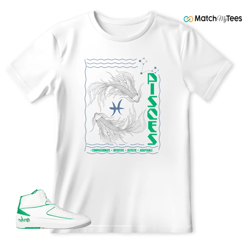 NIKE AIR JORDAN 2 RETRO LUCKY GREEN SNEAKER Matching Tees t-shirt